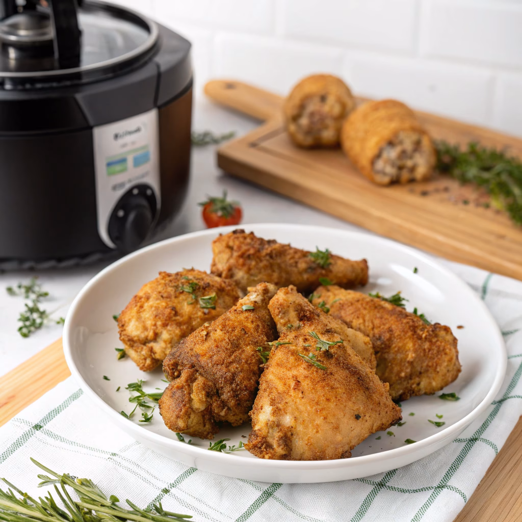 Hvor længe skal kyllingelår have i air fryer?