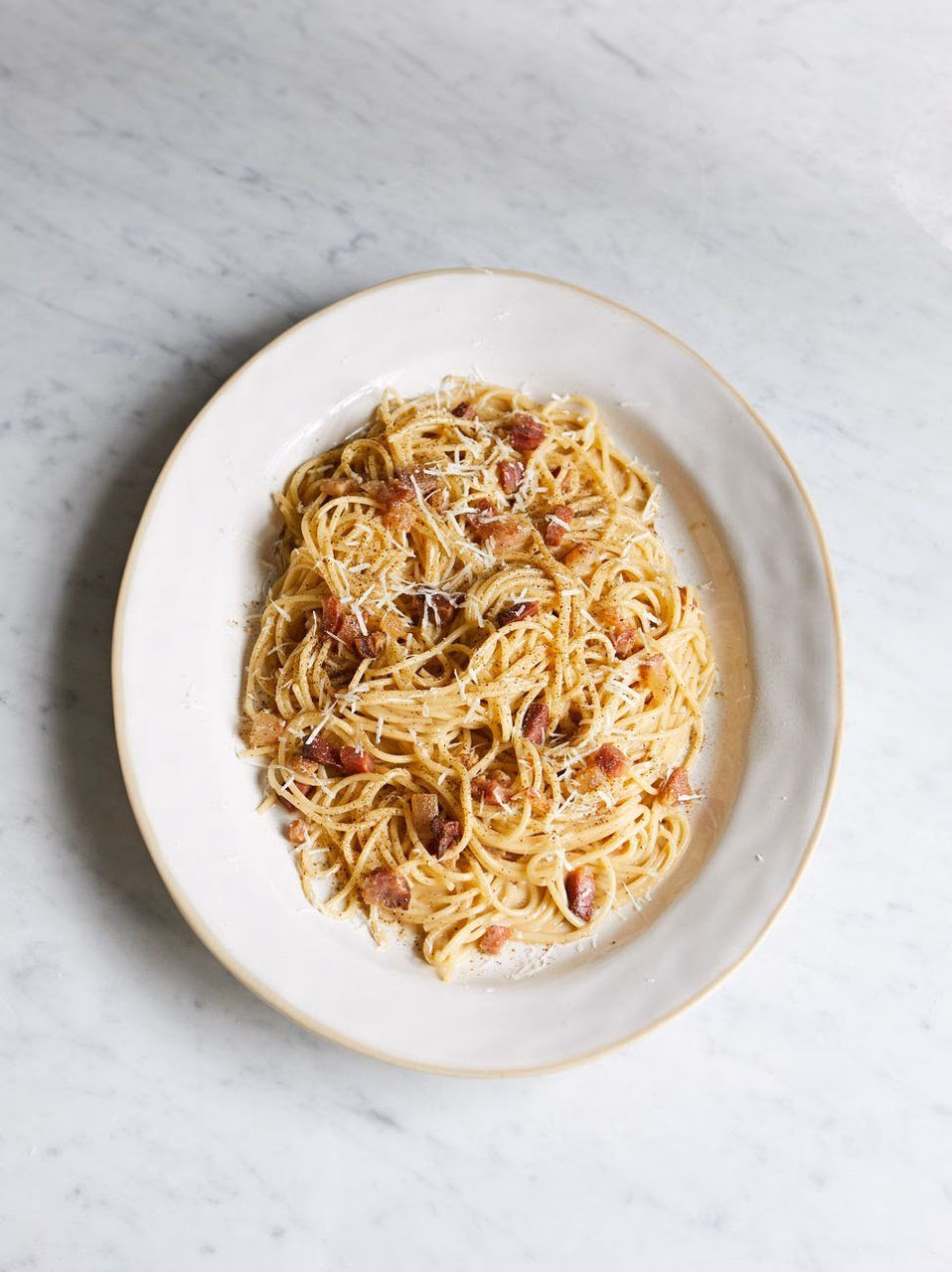 Kan man lave carbonara med creme fraiche?