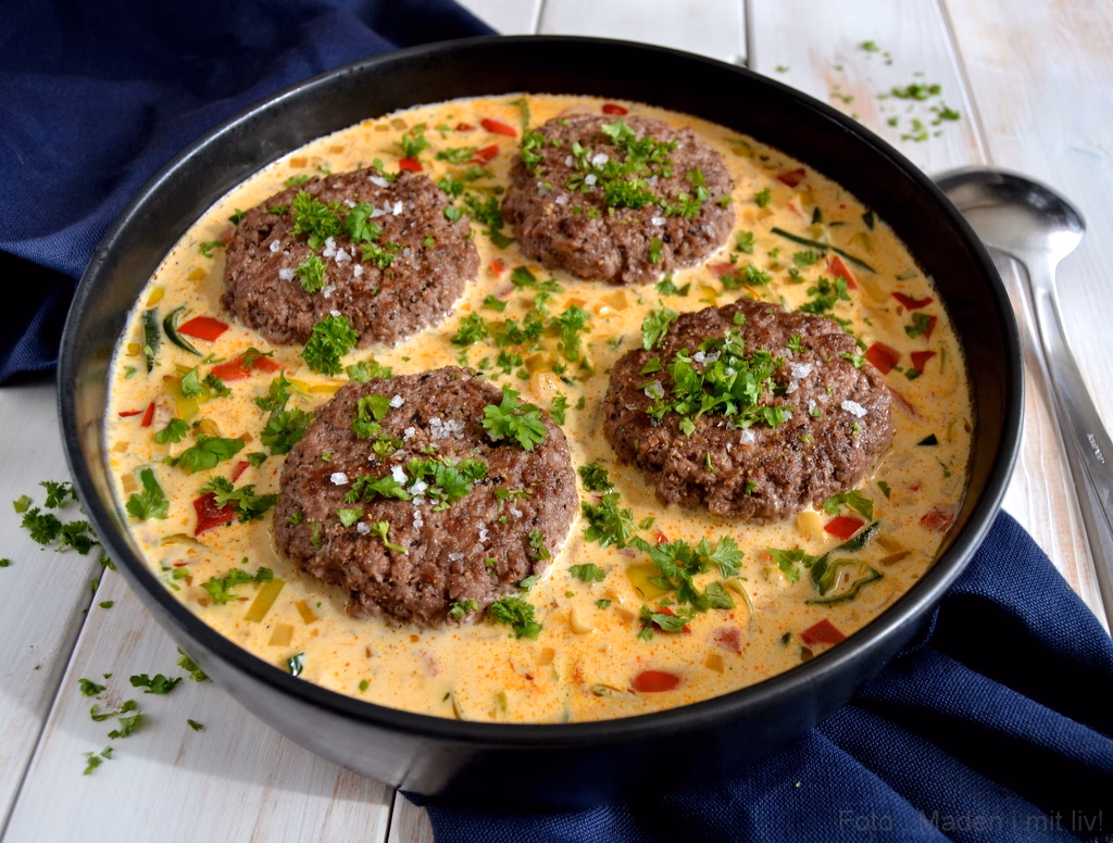 Hvad steger man en hakkebøf i?