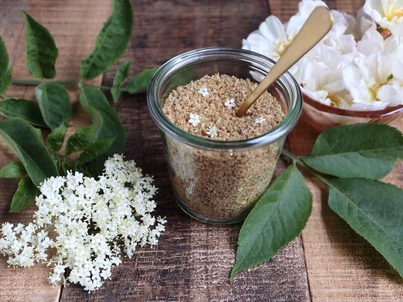 Hvor meget sukker er der i hyldeblomst?