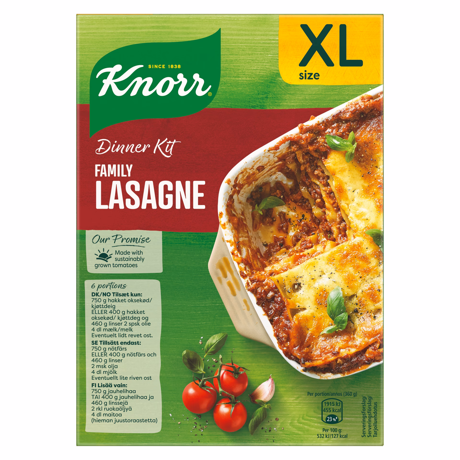Hvad er der i Knorrs lasagne?
