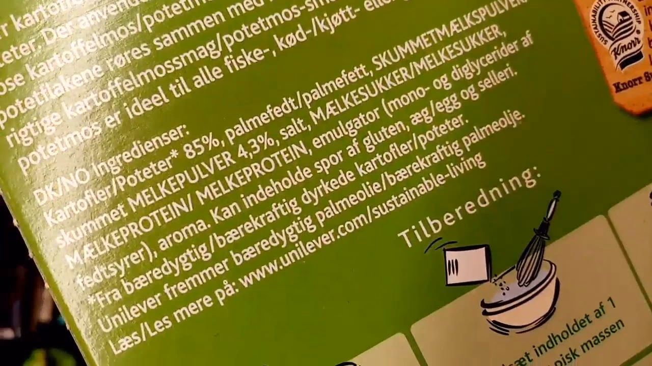 Hvad er der i pulverkartoffelmos?