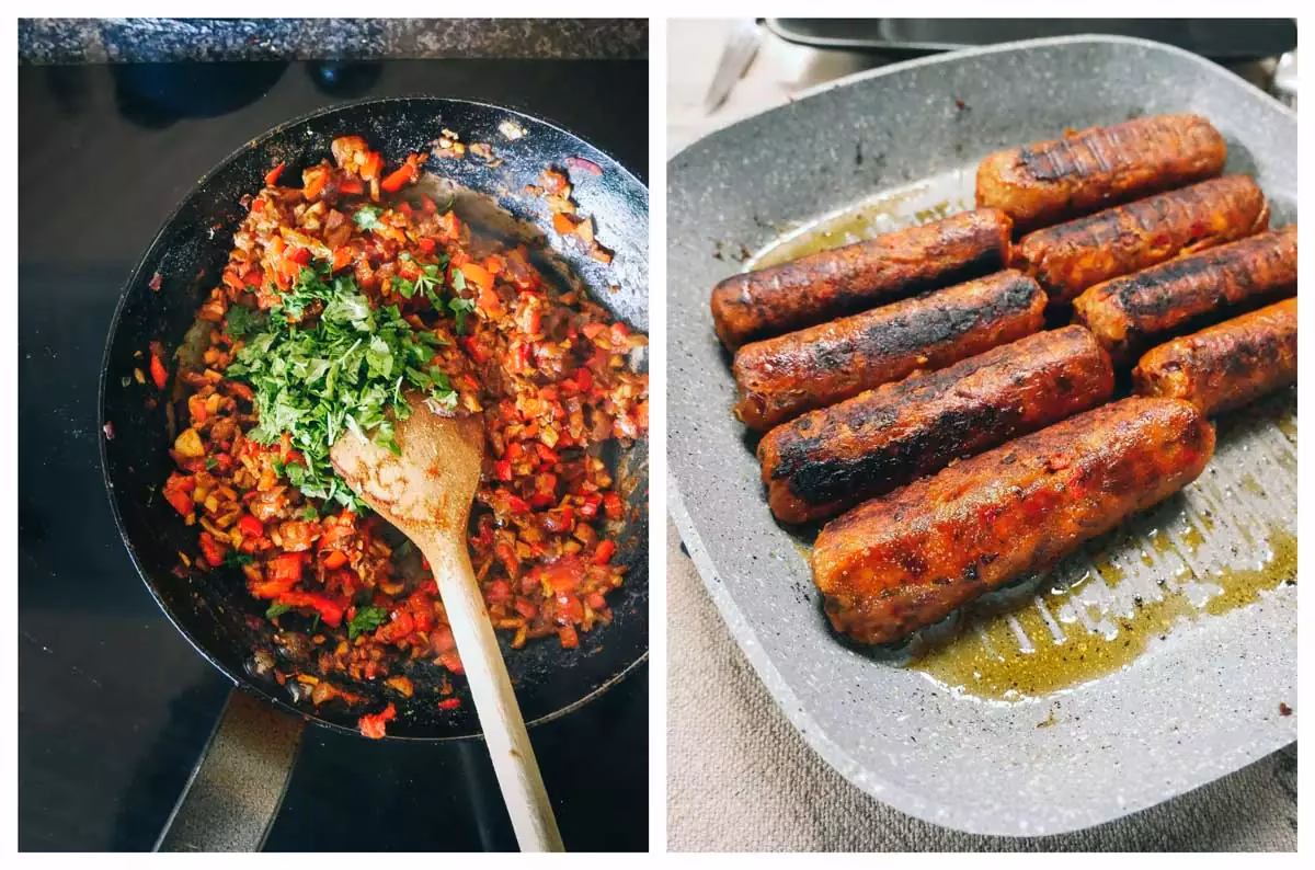 Hvad er vegetar pølser lavet af?